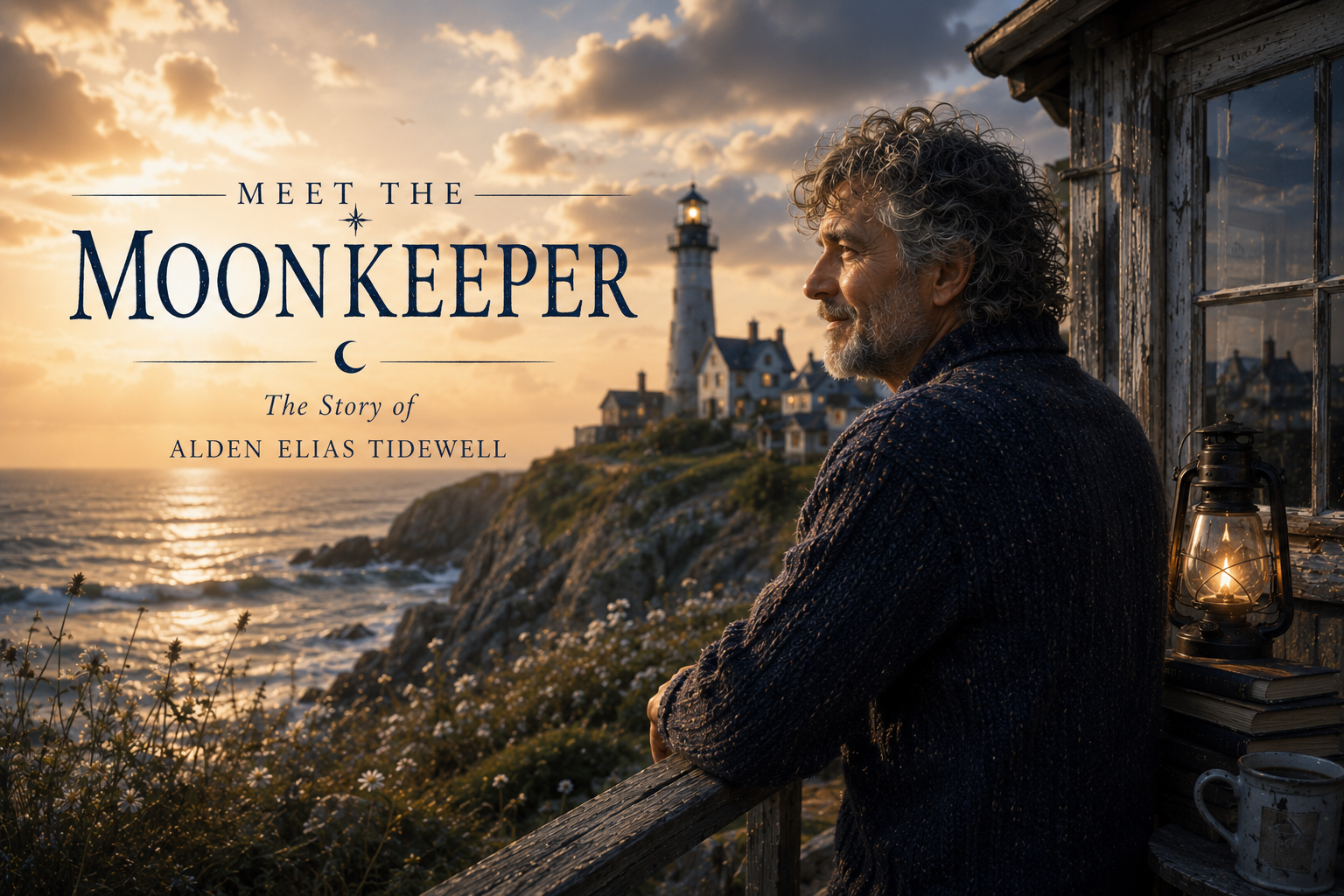 Meet the Moonkeeper image of Alden watching the sunset