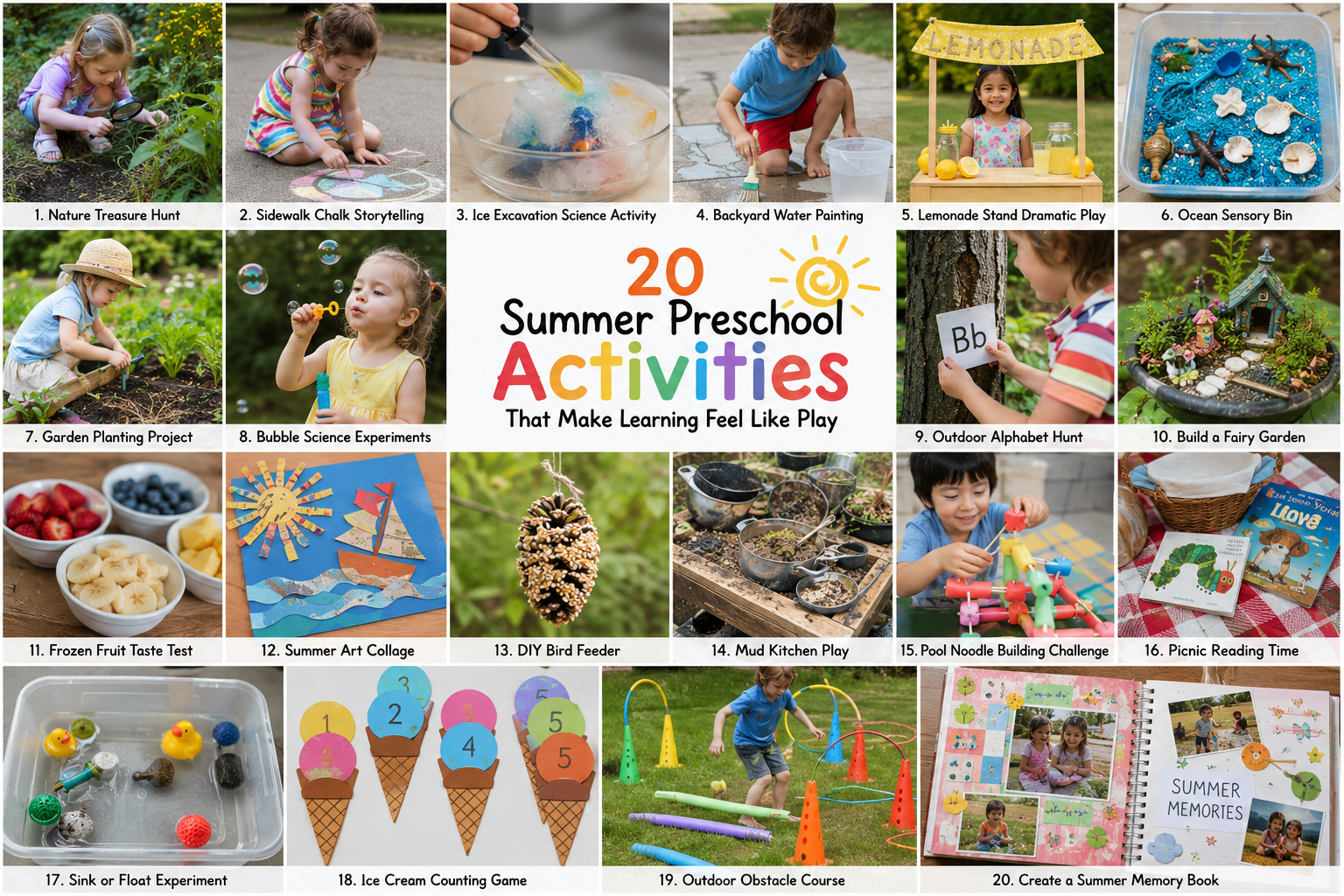 20 Summer preschool activities